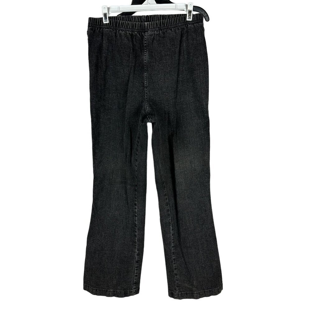 Essentials Women's Black Denim Elastic Waist Jeans Size 14/16W